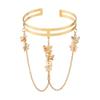 Gold Color Tassel Arm Chain Metal Wide Open Bangle Creative Arm Cuff  Performance