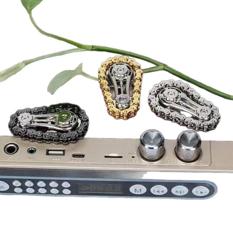 1PC Decompression Finger Chain Tooth Flywheel Color Chain Fingertip Gyro To Relieve Anxiety Decompression Artifact Gear Machinery