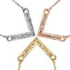 Hawaiian Jewelry Necklace, Stainless Steel, V-Cut, Plumeria Scroll Design, Silver, Rose Gold, Yellow Gold, Women's Accessory Pendant [Rose Gold]