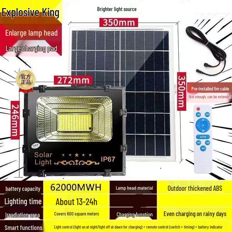 Meng Pao Verbesserte Solarlampe mit einstellbarer Helligkeit & Fernbedienung