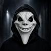 Ghost Face Mask Halloween Cosplay Costume Funny Horror Killer Scary Movie Mask with Hood for Adults