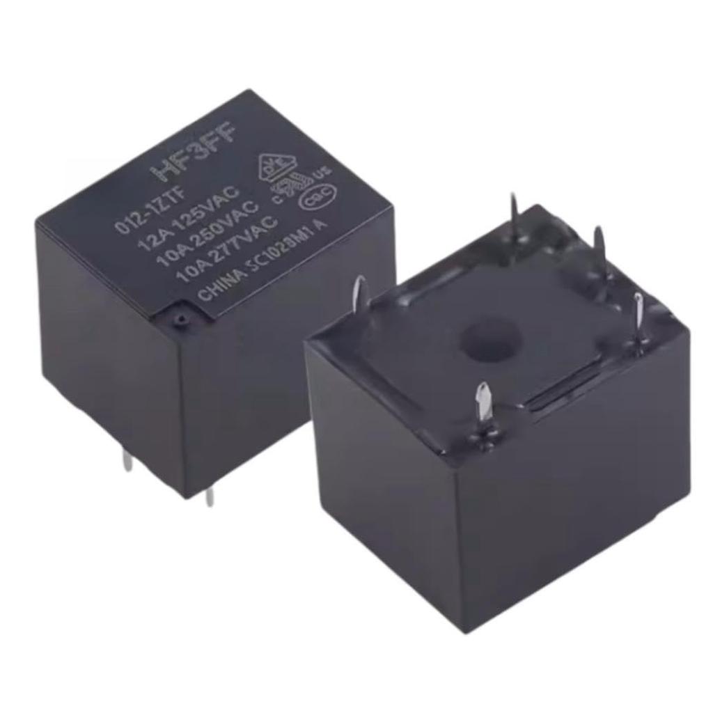 (5 Pcs) Electromagnetic Relay HF3FF-012-1ZTF 12V 10A 5-Pin Plug-in Relay