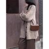 Autumn Winter V-Neck Pure Wool Mid-Length Women's Cashmere Cardigan Sweater