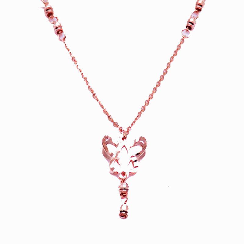 Purple Gold Hollow Double-Layer Butterfly Chain Exquisite Color Gold-Plated Rose Gold Necklace