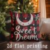 Christmas-themed Decorative Pillow Covers with Dreams Pattern Cushion Cover Suitable for Sofa Bedroom Car Pillow Cover