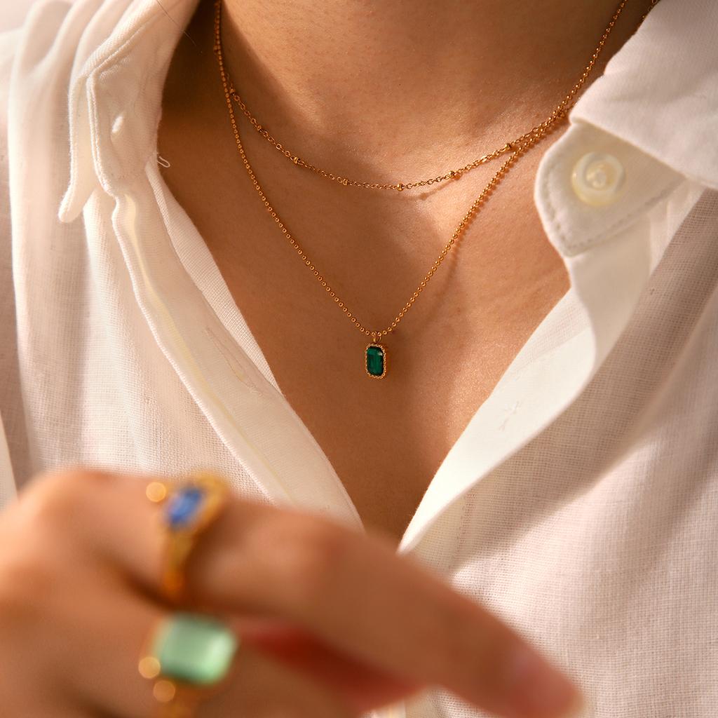 Fashionable And Light Luxury Double Layer Choker Necklace With Zirconia Gold Plated Stackable Necklace For Women Elegant Jewelry