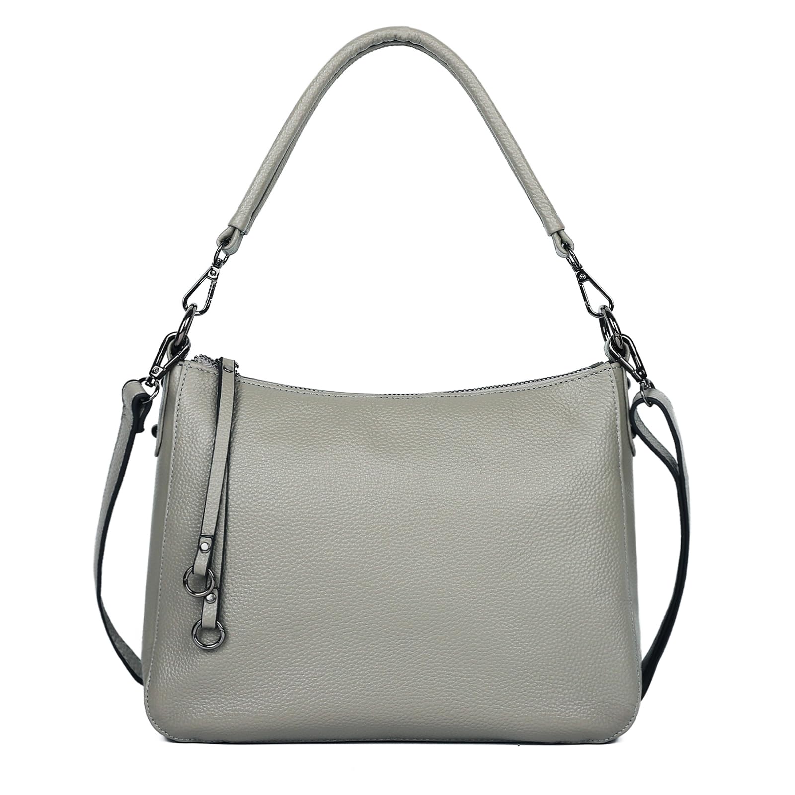 

Genuine Leather Shoulder Bag for Crossbody With Zipper Large Commuting [MFFOR] Women, 2-way, Bag, Handbag, Crossbody, Shoulder, Handbag, Pocket, сірий колір