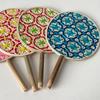 Handmade Bamboo Braided Fan Colorful Hand Cranked Fan Home Decoration Weaving Fan  Home