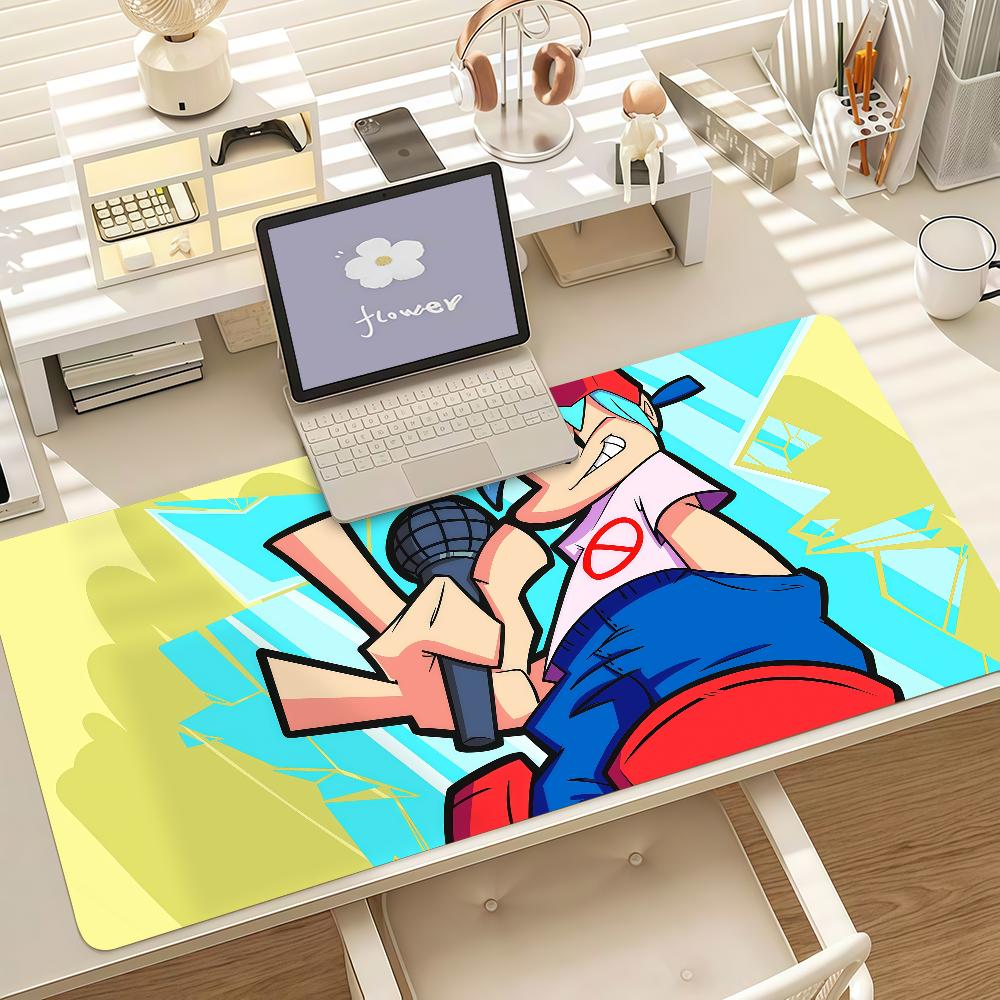 Game F-Friday Night F-Funkin Cool Mouse Pad Anti Slip Rubber Edge Locked Thickened Laptop Gaming Desk Mat