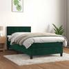 Exclusive House - Slatted Bed Base and Mattress Dark Green 80x200 Cm Velvet
