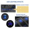 2/4/6/8 Group Waterpoof Switch Panel Dual USB Socket Digital Voltmeter Cigarette Lighter Power Outlet Dual Blue Light 12/24V
