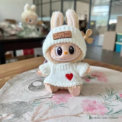 For 15-17cm V1v2 Labubu Clothes Outfit Sitting Clothes Cute Sweater Hat Outfit Accessories Fashion Dolls Accessories No Dolls