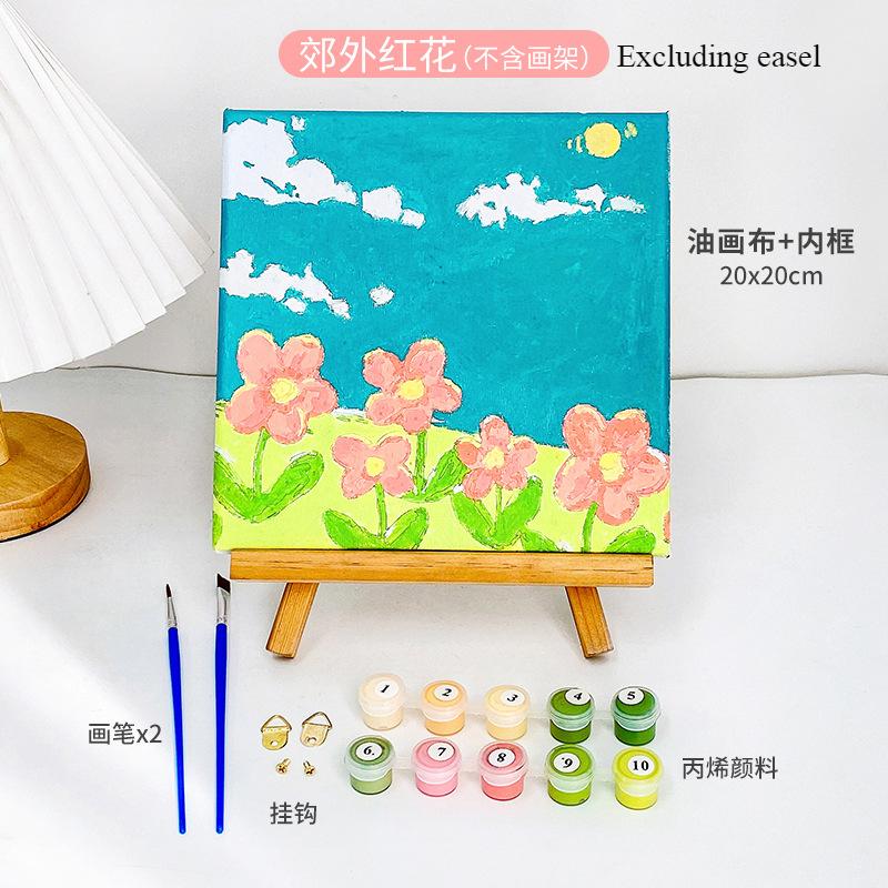 DIY Digital Landscape Oil Painting Coloring Hand Filled Painting Paint By Number Children's Coloring Decorative Landscape