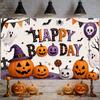 Halloween Decor Supplies Banner Spooky Graveyard Pumpkin Bat Skull Background Festival Party Decor Photography  Backdrop Props480
