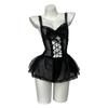 Alluring Lace Temptation Uniform: Enhance Bust Appearance with Quick-Release Feature