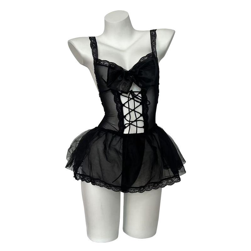 Alluring Lace Temptation Uniform: Enhance Bust Appearance with Quick-Release Feature