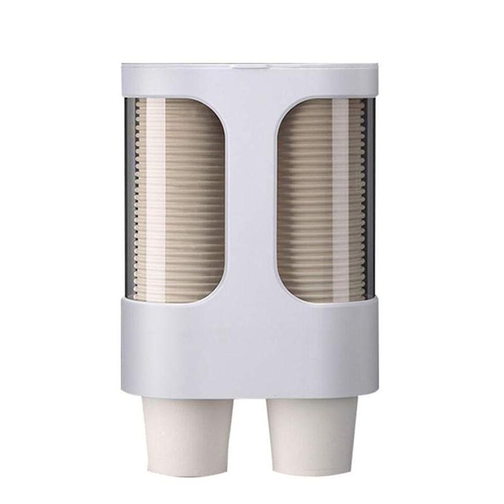 Coffee Cup Dispenser Self Adhesive Disposable Cup Dispenser for Home Hotel Restaurant Pull Type Cup Dispenser white