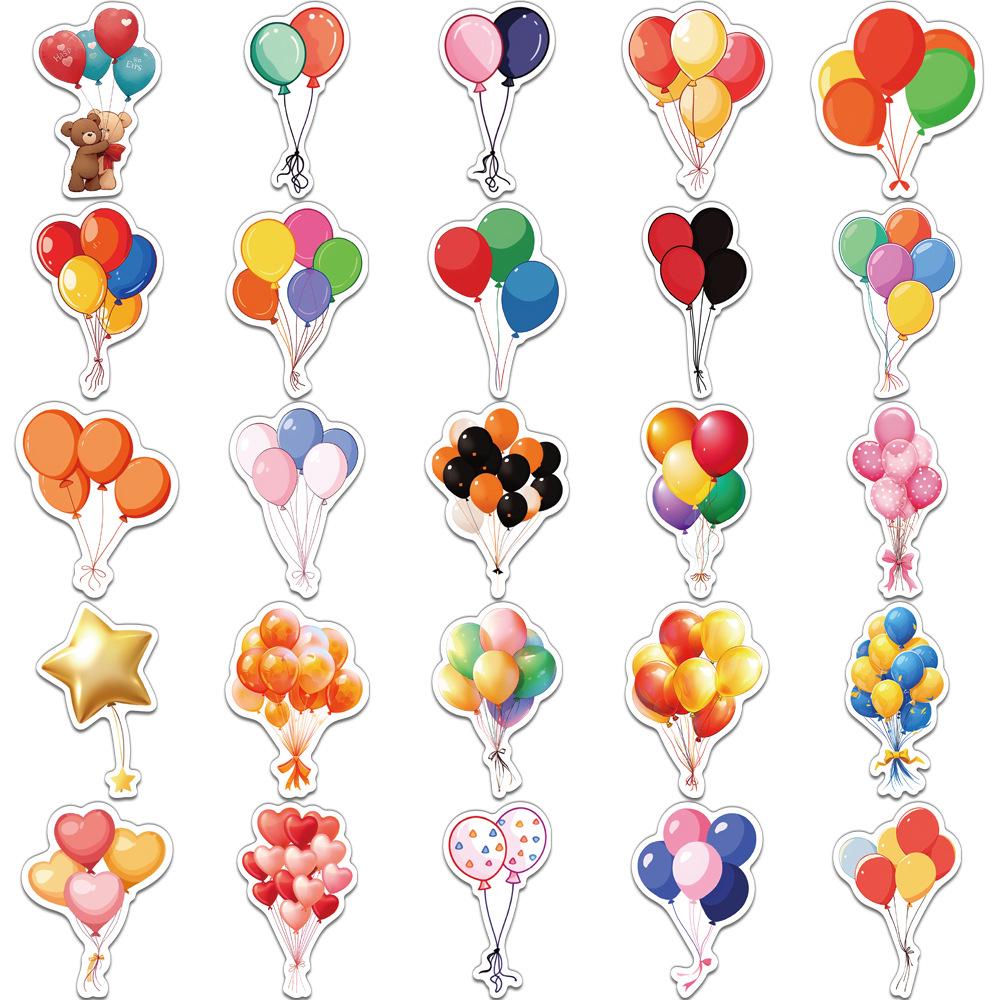 50-Pack Creative Festival Balloons Cartoon Stickers for DIY Phone Cases & Laptops