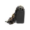 Versace Jeans Couture Logo Print Scarf Tie Flap Leather Saddle Bag Women Shoulder Bag Black 74VA4BAB-ZS467-899
