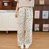 Pure Cotton Home Pants Can Be Worn Outside, Floral Loose Double-layer Yarn Comfortable Air-conditioning Walking Pants, Cotton Yarn Cartoon Pajama Pant