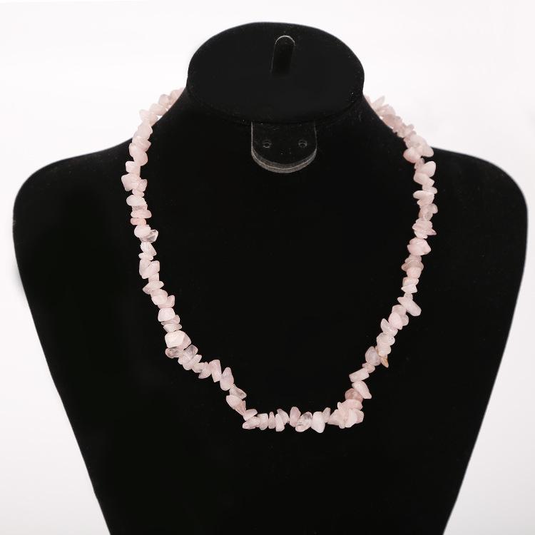 Collana Fatta a Mano con Perline a Frammenti di Pietra Naturale Sette Colori N134