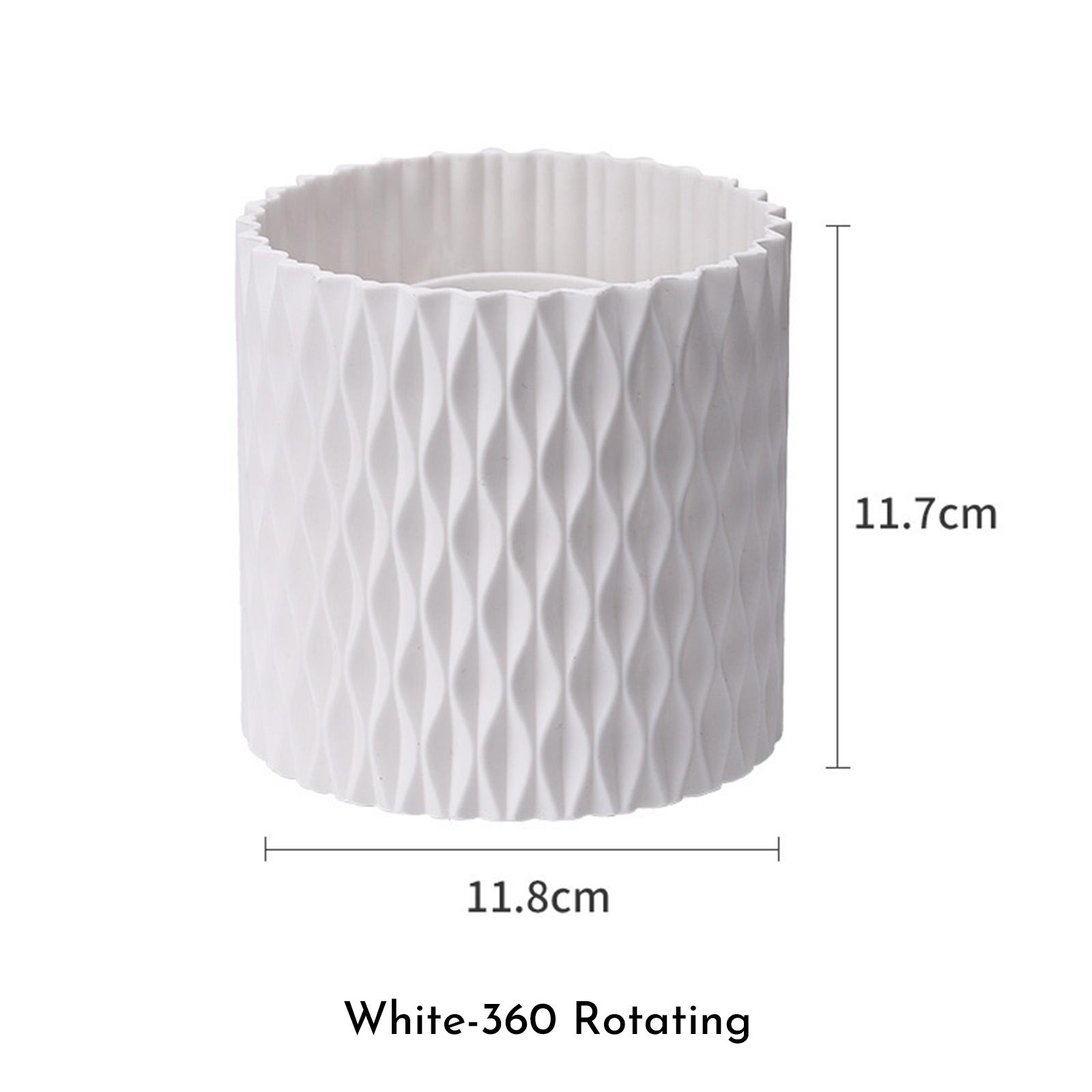 

Держатель для кистей для макияжа Пыле- и водонепроницаемый Вращающийся на 360 градусов Органайзер для хранения косметики и кистей для макияжа с крышкой для туалетного столика White- Without Lid