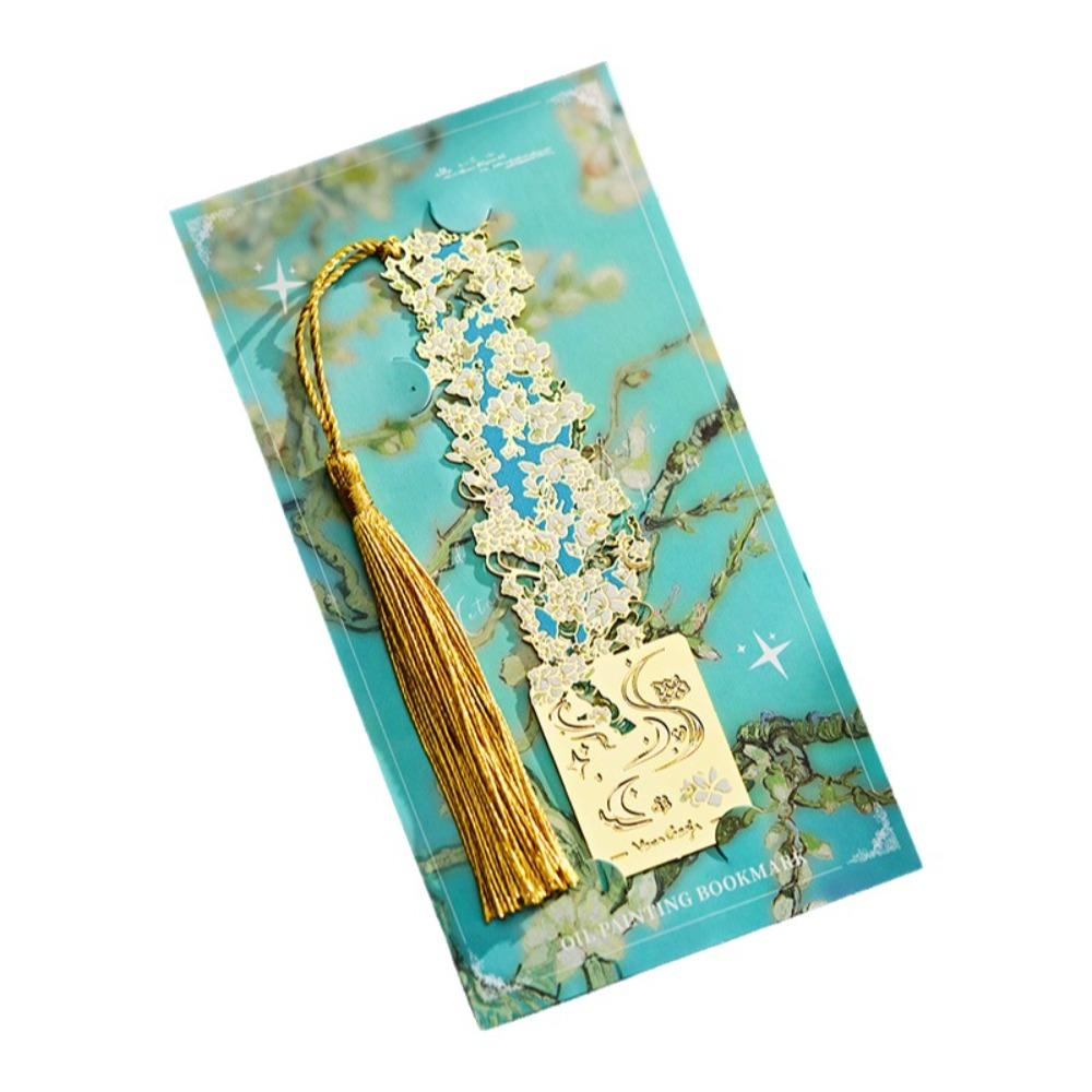 

with Tassel Hollow Flower Metal Bookmark Exquisite Reading Stationery Book Lovers Style 4