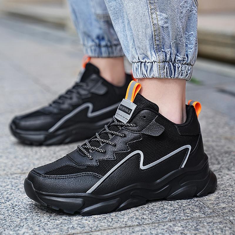 Fashion Men's Sports Shoes Outdoor Lace-Up Low-Top Reflective Material Running Shoes Suitable for Jogging Running Sports Shoes