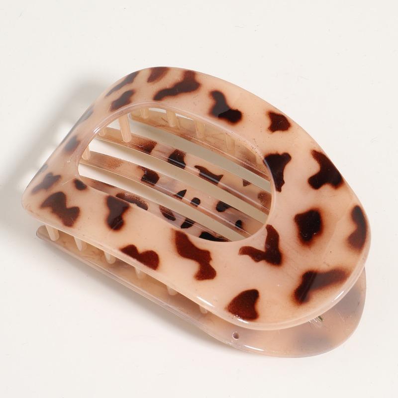 

Ретро Большая Заколка-Клюв Акула Зажим Затылок Пучок и Захватывающий Зажим Аксессуар для Волос Light leopard print