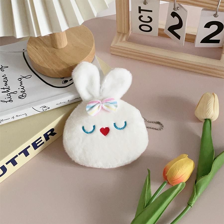 

Кулон Сердце Маленький Кролик Бантик Плюшевый Кошелек для Монет - Милая Сумочка для Хранения Наушников и Помады для Девочек Height approx. 12cm