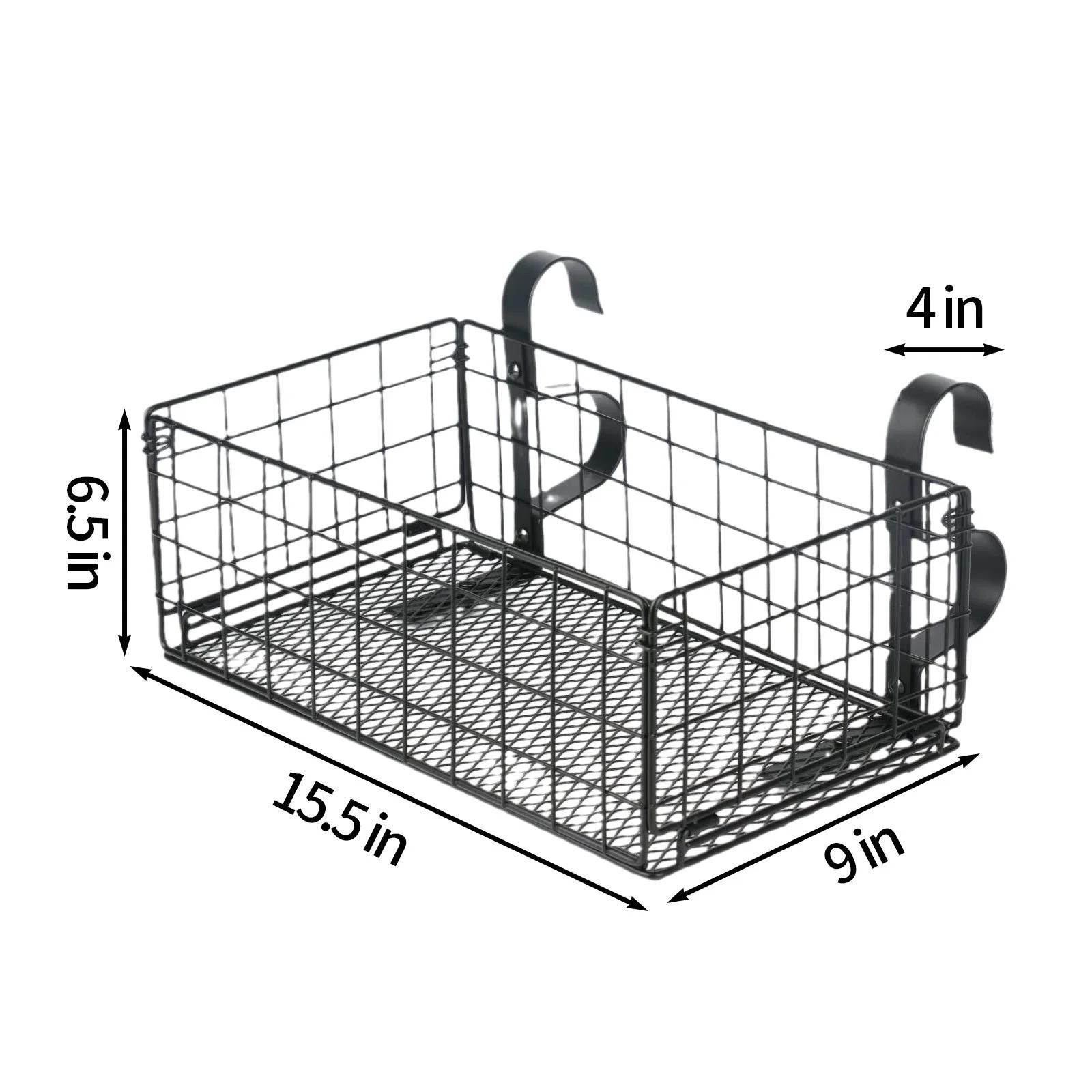 

Корзина для хранения у бассейна, складная металлическая корзина для хранения надземного бассейна для большинства каркасных надземных бассейнов и аксессуаров для бассейнов чёрный
