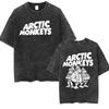 Vintage Washed Oversized Arctic Monkeys Album Print T-Shirt Retro Rock Music Short Sleeve Loose Streetwear Casual Tops For Men Women Daily Outfit