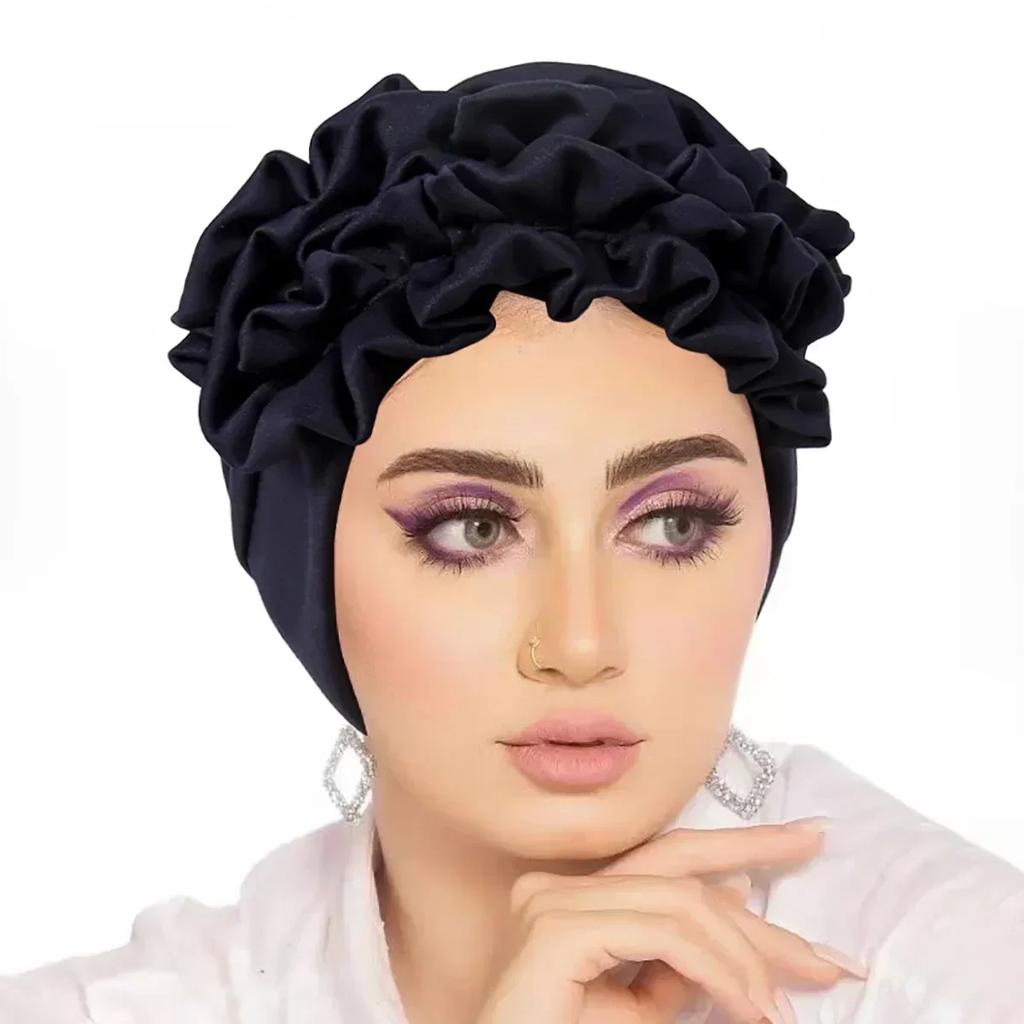Women Sequin Knotted Turban Indian Hat Muslim Hijab Beanie Bonnet Hair Loss Headscarf Chemo Cap Headwear Bandanas Turbante Mujer