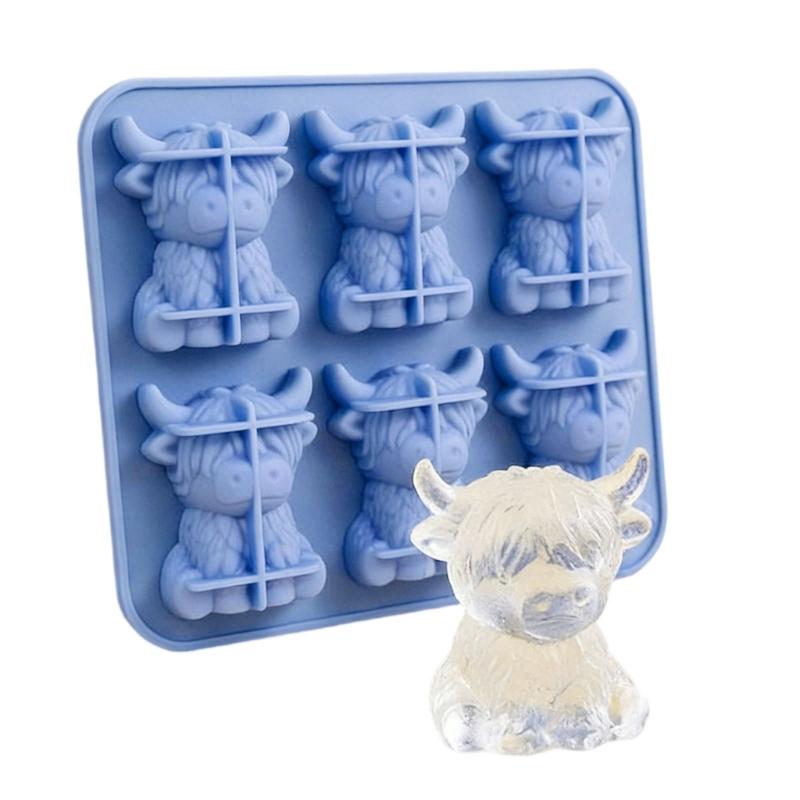 12 Cavities Scottish Cow Ice Cubes Tray With Nonstick Design Kitchen Gadgets For Easy Releases And Multiple Creative Use