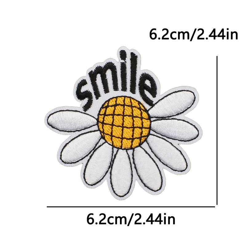 

10pcs Lots Flower Letter Slogans Embroidery Patches Butterfly Iron On Patches For Clothing Chrysanthemum Book Sew Stickers