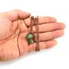 Handmade Retro Winding Crystal Tiger Stone Agate Small Mushroom Pendant Necklace Jewelry N698