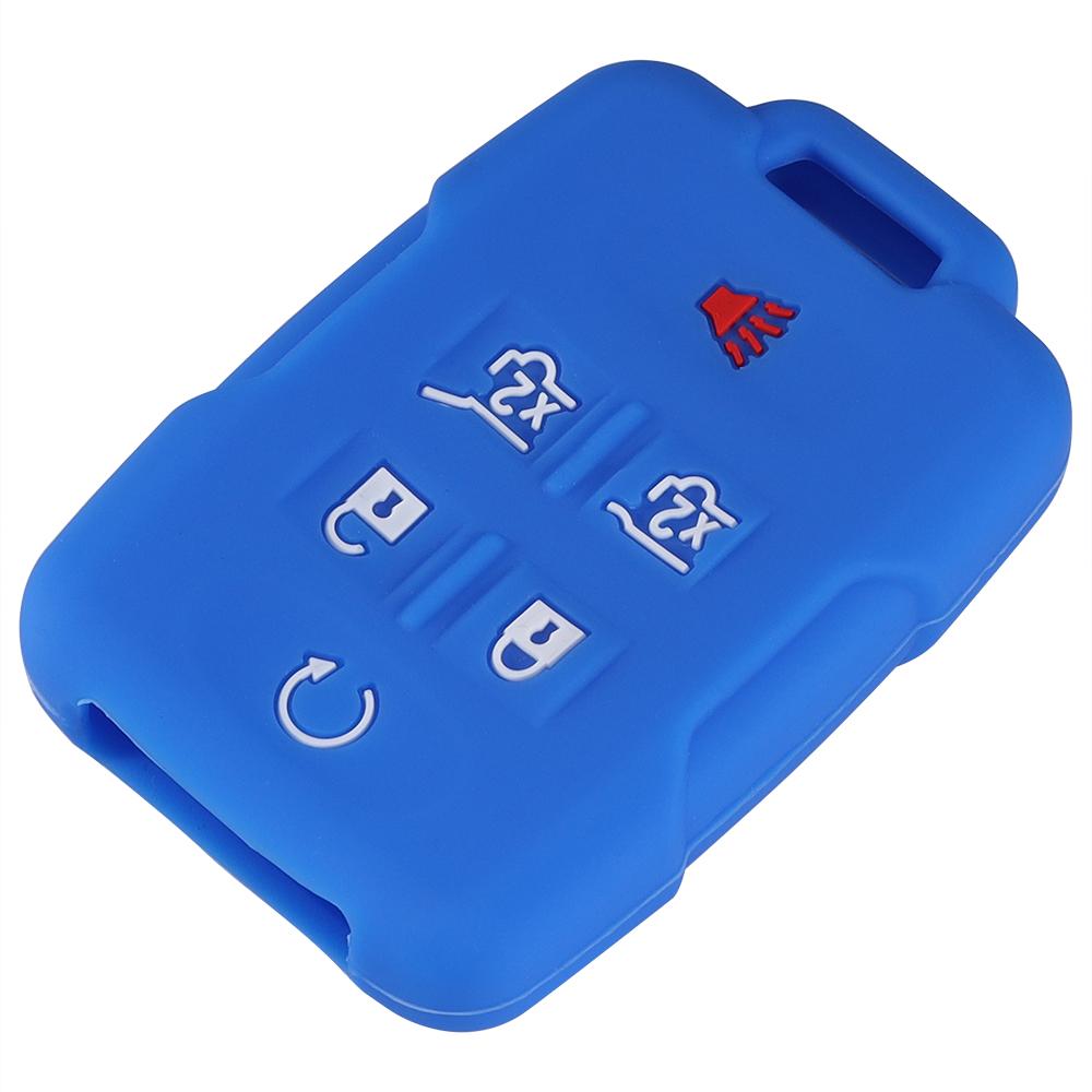 Key Fob Shell Silicone Cover Protective Case for Chevrolet Chevy Suburban Tahoe GMC Yukon Keyless Entry Remote 6 Button