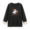 Women's Lined Long Sleeve Halloween Print Pullover for Winter Casual Wear