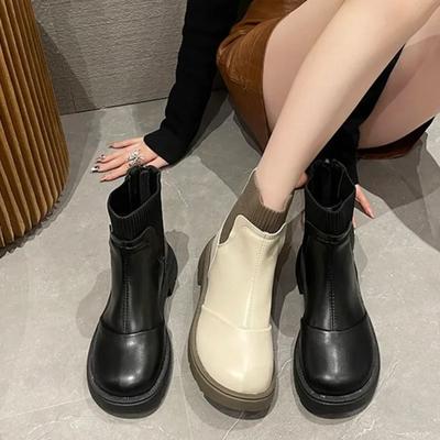 Fashion Winter 2024 Woman Short Shoes Round Toe Ankle Boots for Women Fashion Designer Luxury Hot Trend High Quality Booties Footwear Pu