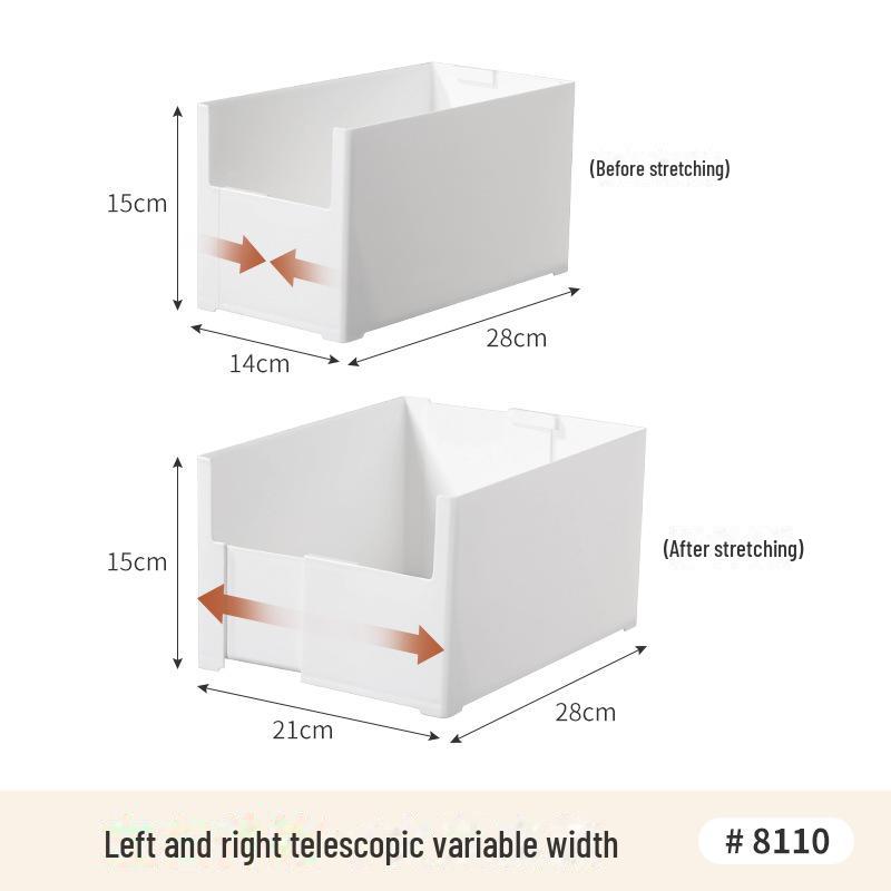 Einziehbare rechtwinklige Aufbewahrungsbox für die Küche: Schmaler Organizer aus Kunststoff für Kleinigkeiten