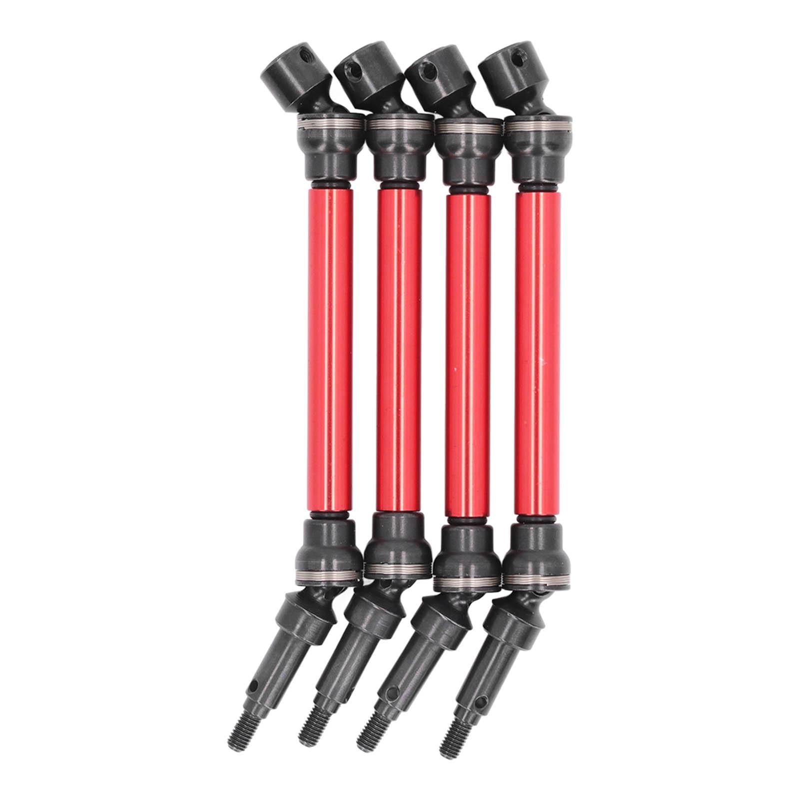 

4Pcs RC Driving Front Rear Drive Shaft Drive Axle Steel Aluminum Alloy for Arrma 1 8 for Kraton 4S Red червоний
