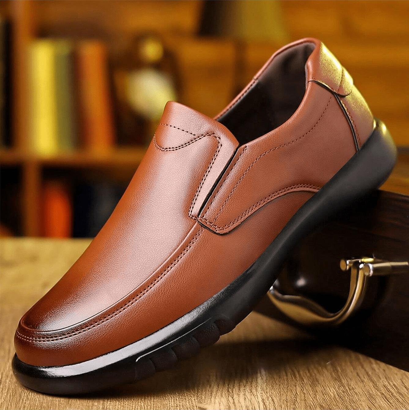 

Новая мужская деловая повседневная обувь из натуральной кожи, нескользящая, удобная, дышащая кожаная обувь, модный тренд, универсальная мужская обувь 39 коричневый