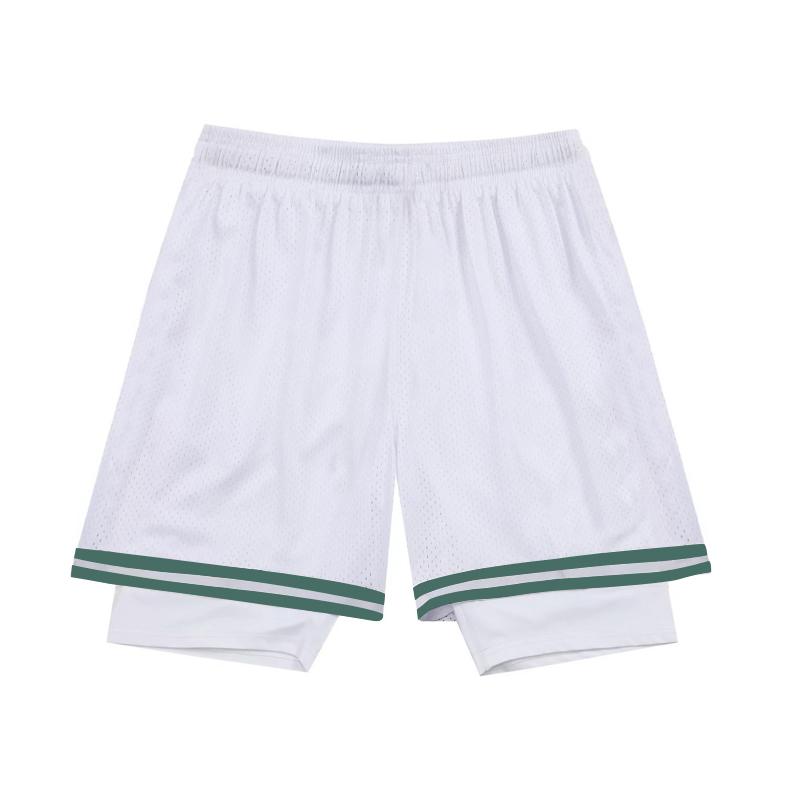 Li Ning Competition Print Fake Two-Piece Sports Shorts Men Shorts White YAPU011-3