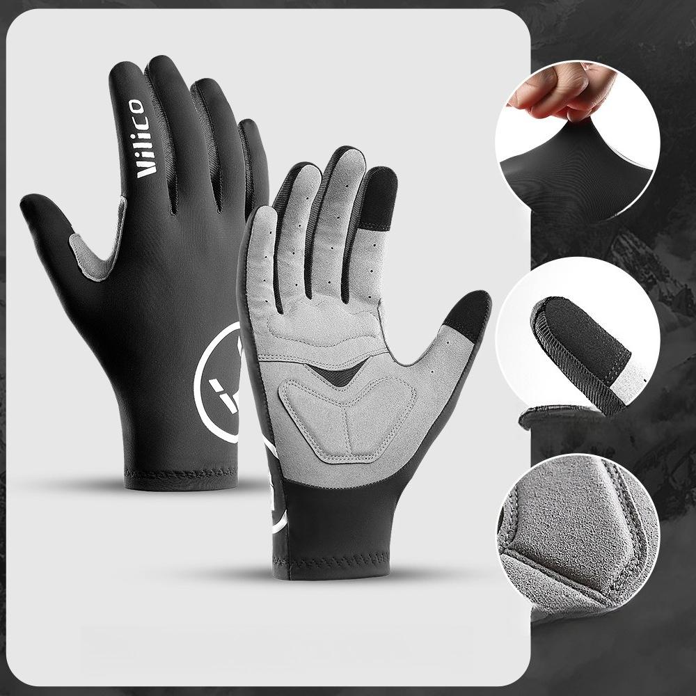 Vilico Full Finger Cycling Gloves Men Women Touch Screen Shockproof MTB Road Bike Sports Gloves