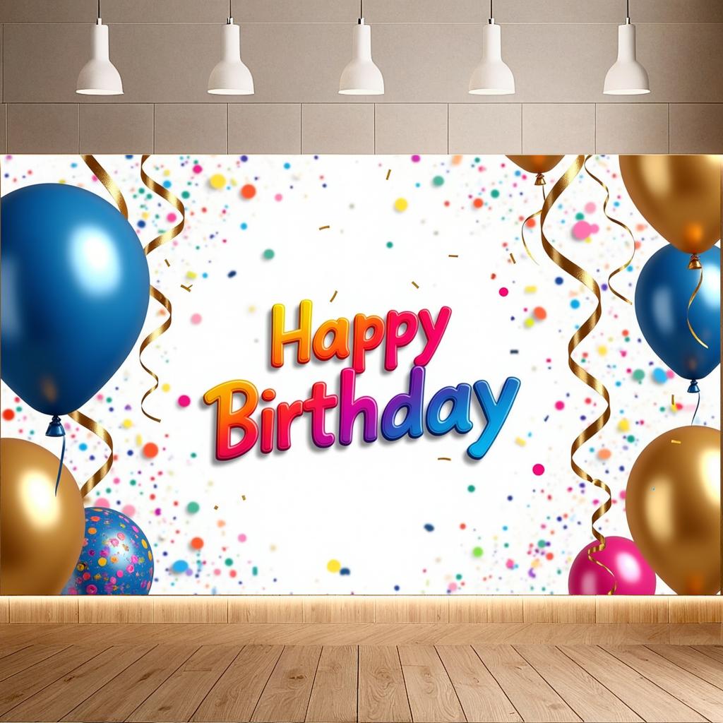 Banner de Aniversário Decoração de Balões Celebração Infantil Para Festividades ao Ar Livre Eventos