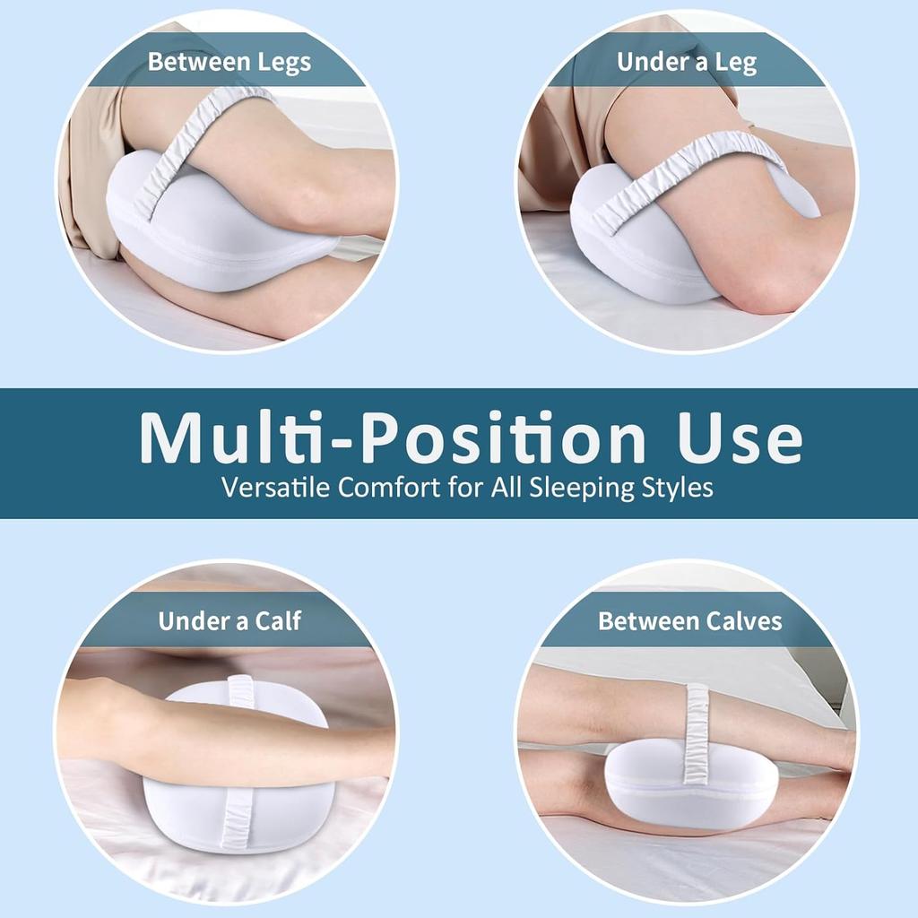 Knee Pillow for Side Sleepers, Memory Foam Leg Pillow for Side Sleeping, Between Legs Pillow for Back Hip Pain, Spine Aligning, Sciatica,