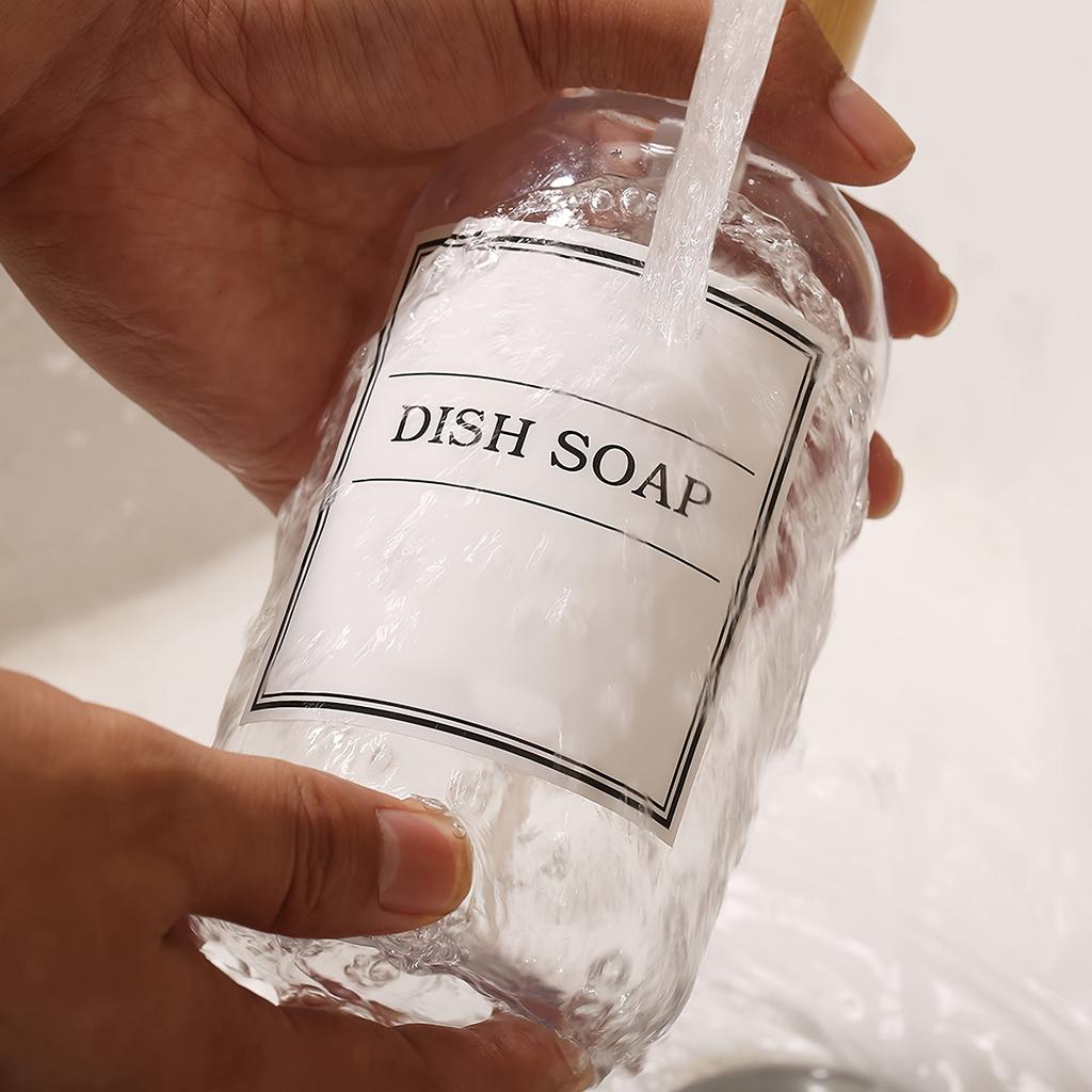 Dozownik do szamponu i odżywki - Zestaw 3 - 16 oz Butelka z pompką wielokrotnego użytku Dozownik do łazienki z 6 wodoodpornymi naklejkami