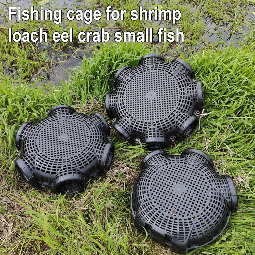 Upgraded 3/6/8holes Fishing Trap Yellow White Shark Specialized Cage Mudfish Shrimp Cage Upside-down Fishing Basket Plastic