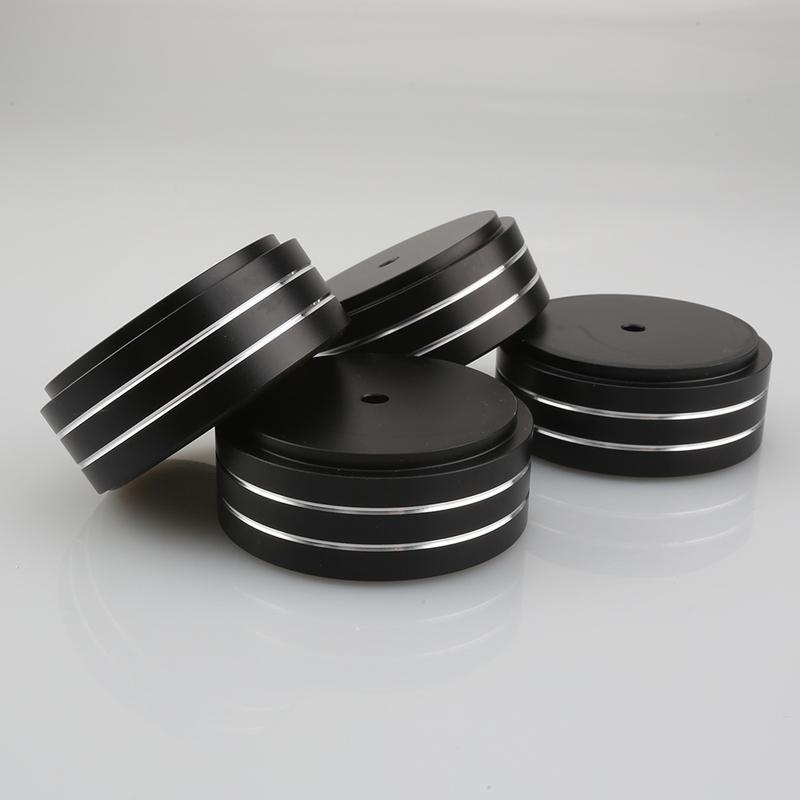 4pcs 58x22mm Aluminum HIFI AMP Speaker Isolation Stand Turntable DAC Feet Pad Gold Silver Speaker Feet Tuber Amplifier