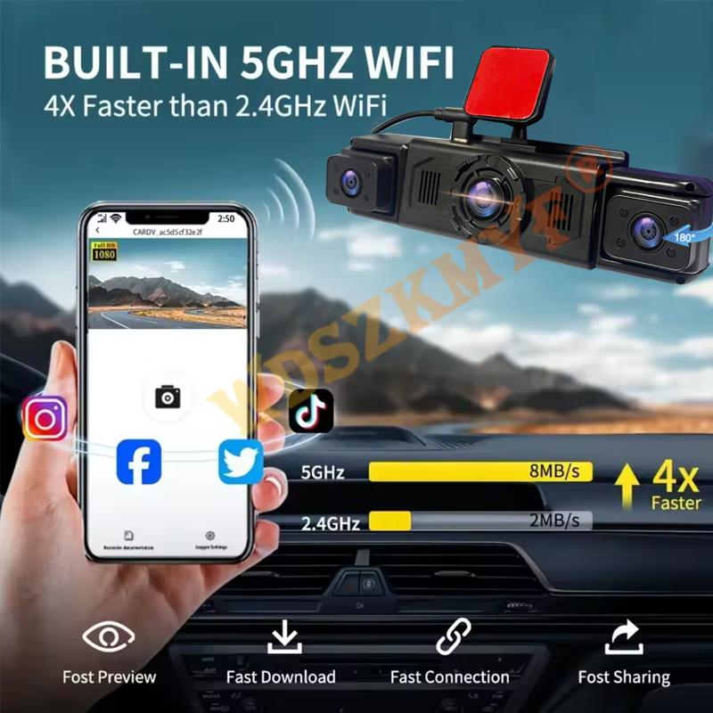 1080P Video Recorder WIF Dash Cam 3/4 Lens Car DVR 360 Degrees Front left right Rear view camera Black Box Dvr Car Assecories